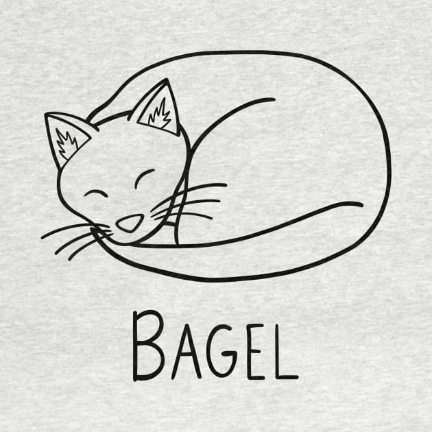 Cat bagel by carolinewillustration